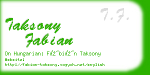 taksony fabian business card